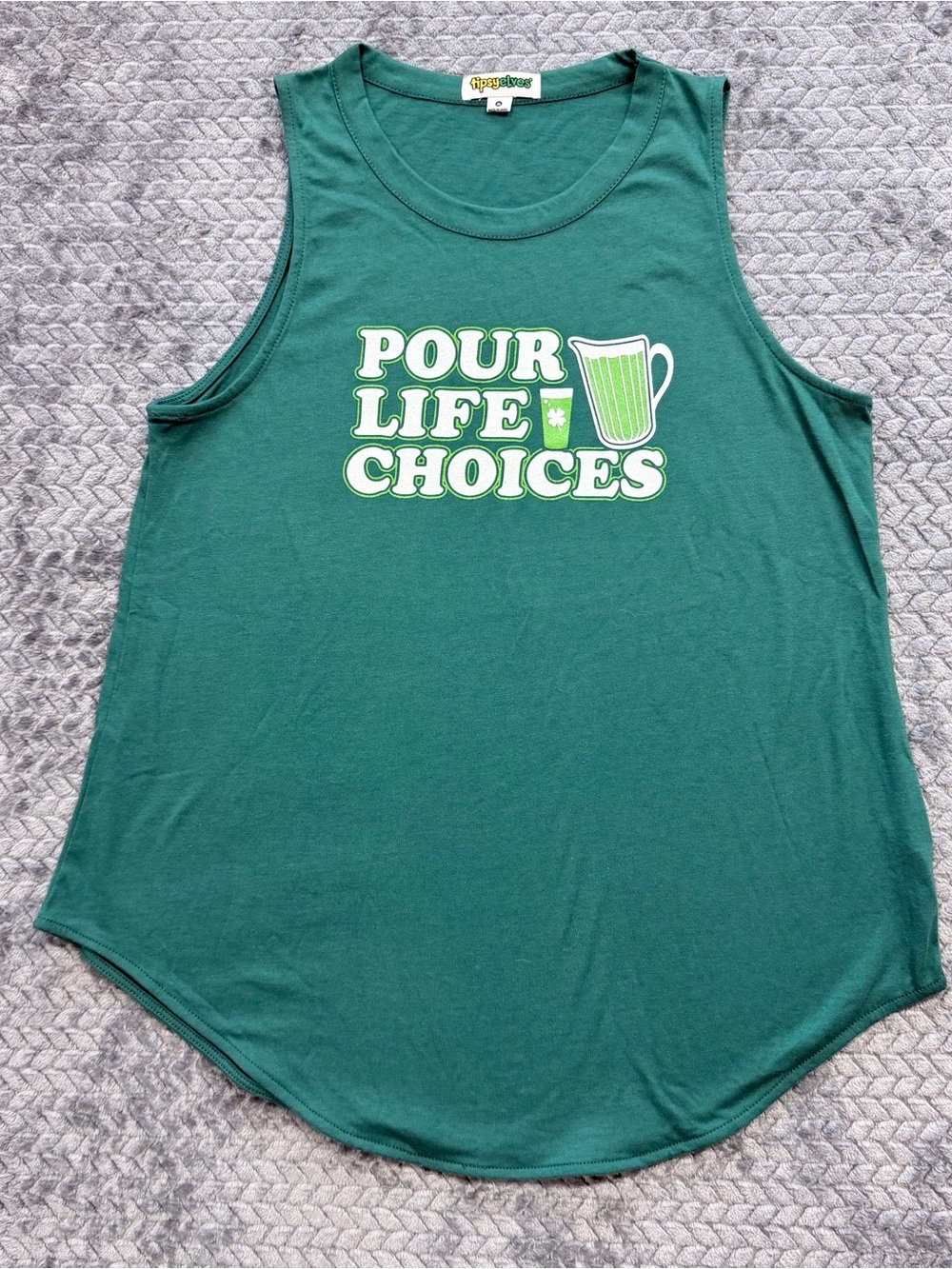 Tipsy Elves 'Pour Life Choices' St. Patrick's Day Graphic Tank Top Size Medium